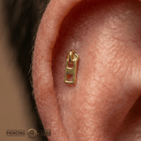 Zipper – 14K Gold Threadless/Threaded End - piercing - zone.com