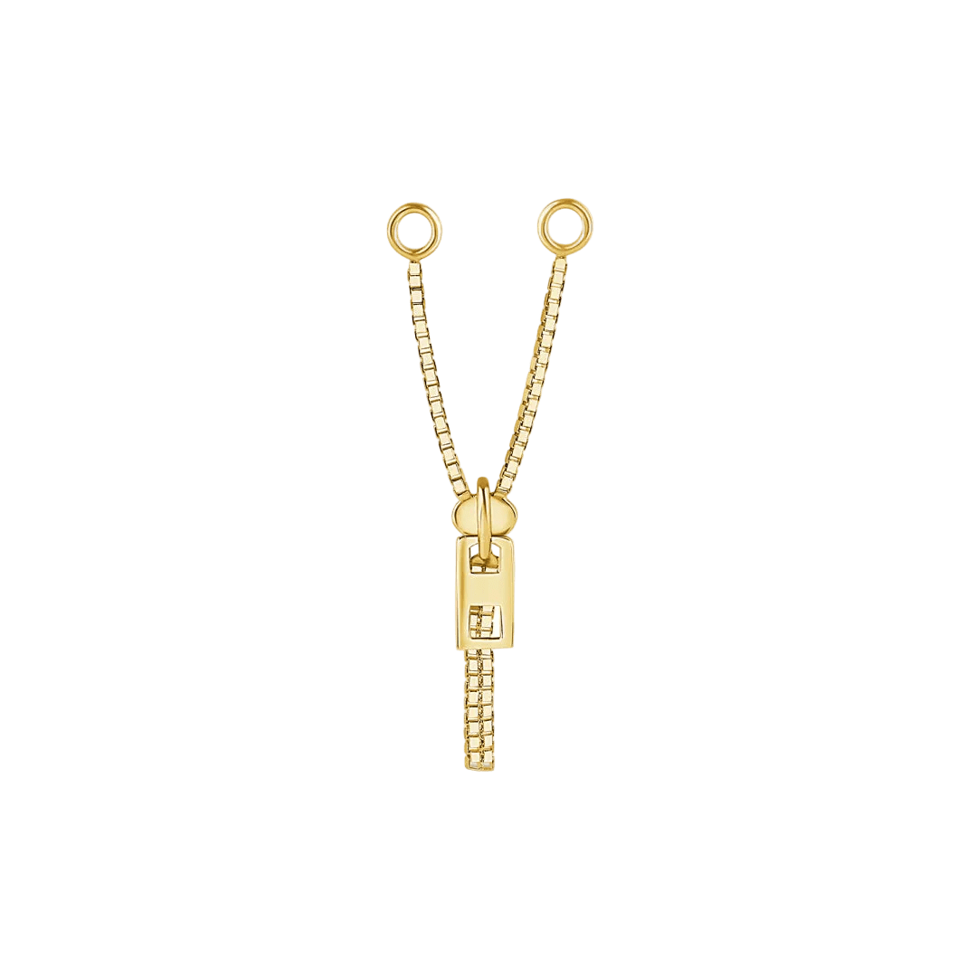 Zipper Style Chain – 14K Gold Piercing Chain - piercing - zone.com