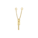 Zipper Style Chain – 14K Gold Piercing Chain - piercing - zone.com