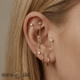 Zipper Style Chain – 14K Gold Piercing Chain - piercing - zone.com