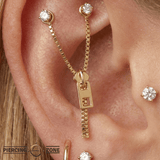 Zipper Style Chain – 14K Gold Piercing Chain - piercing - zone.com