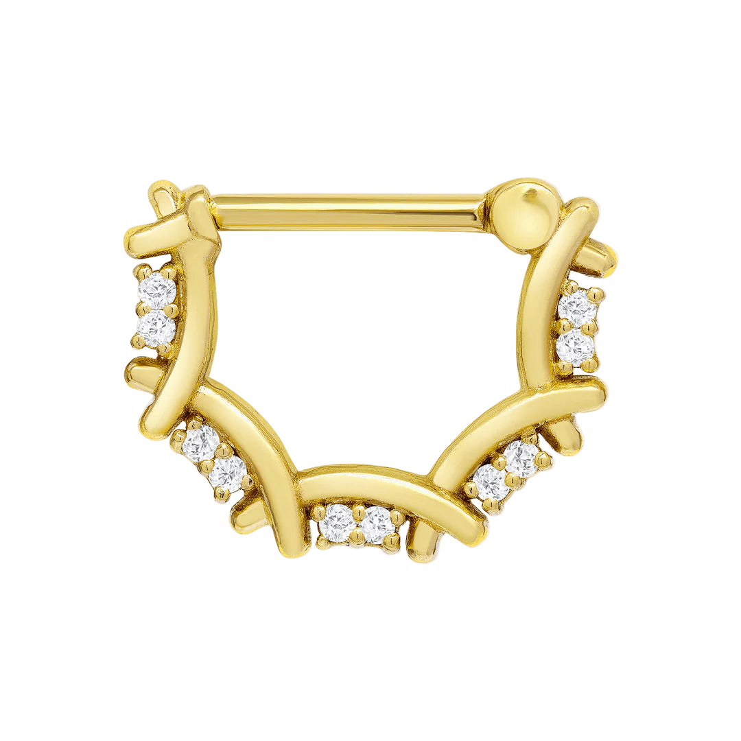Zoe Straight Clicker – 14K & 18K Gold - piercing - zone.com