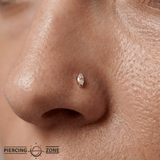 Zuri CZ - 14K Gold Gem Threadless End - piercing - zone.com