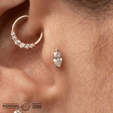 Zuri CZ - 14K Gold Gem Threadless End - piercing - zone.com