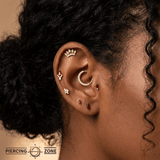 Zuri – Garnet Marquise – 14K Gold Threadless End - piercing - zone.com