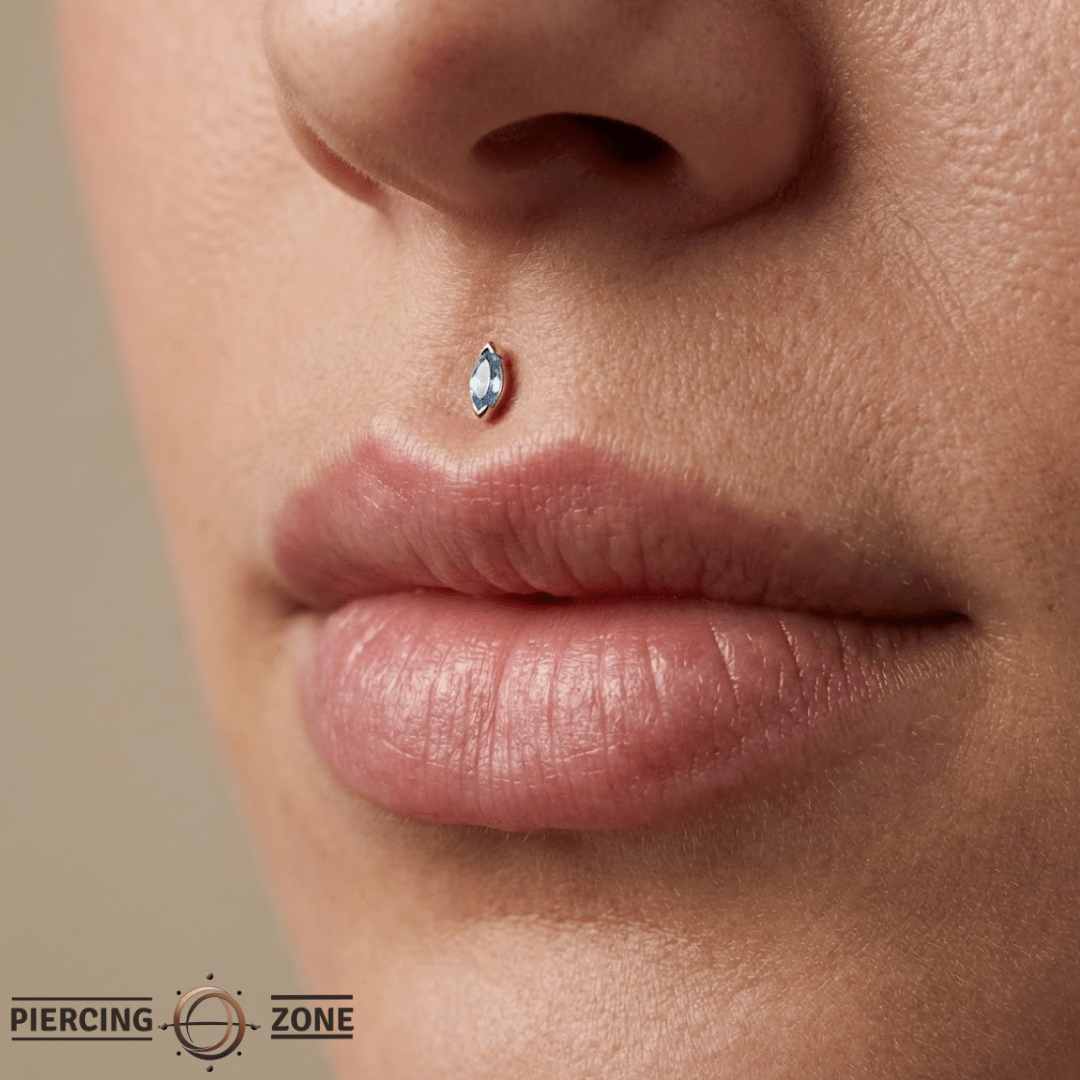 Zuri – Marquise London Blue Topaz – 14K Gold Threadless End - piercing - zone.com