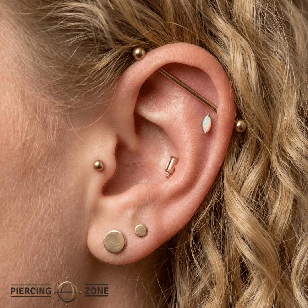 Zuri – Marquise Opal – 14K Gold Threadless End - piercing - zone.com