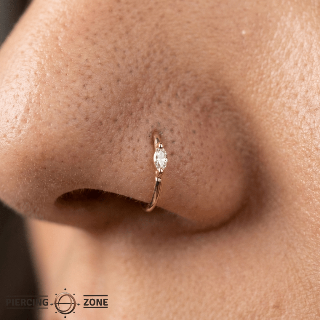 Zuri – Mercury Mist Topaz Marquise – 14K Gold Seamless Ring - piercing - zone.com