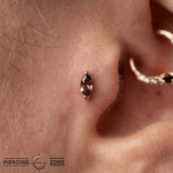 Zuri – Smoky Quartz Marquise – 14K Gold Threadless End - piercing - zone.com