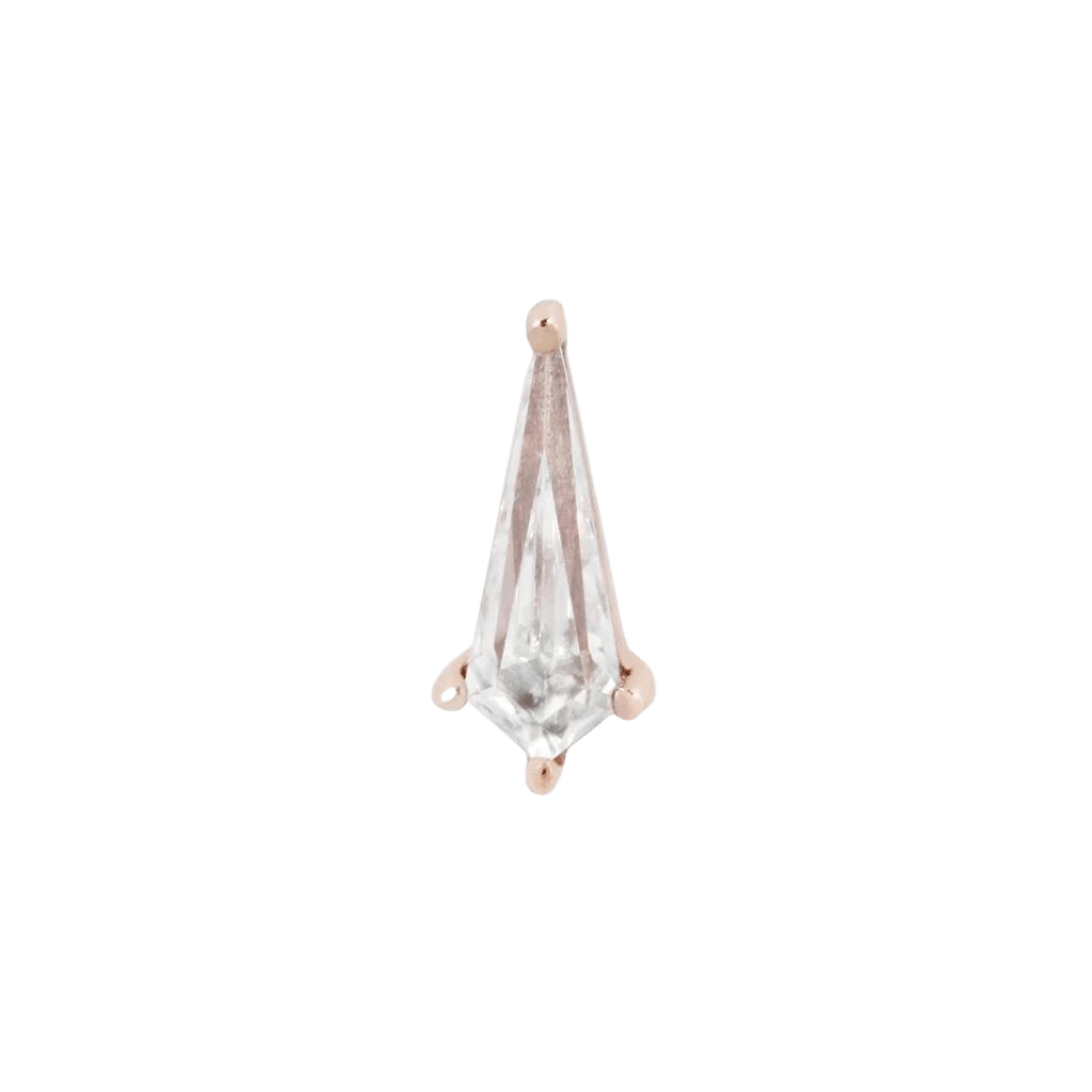 Soho - Kite Cut CZ - 14K Gold Threadless End