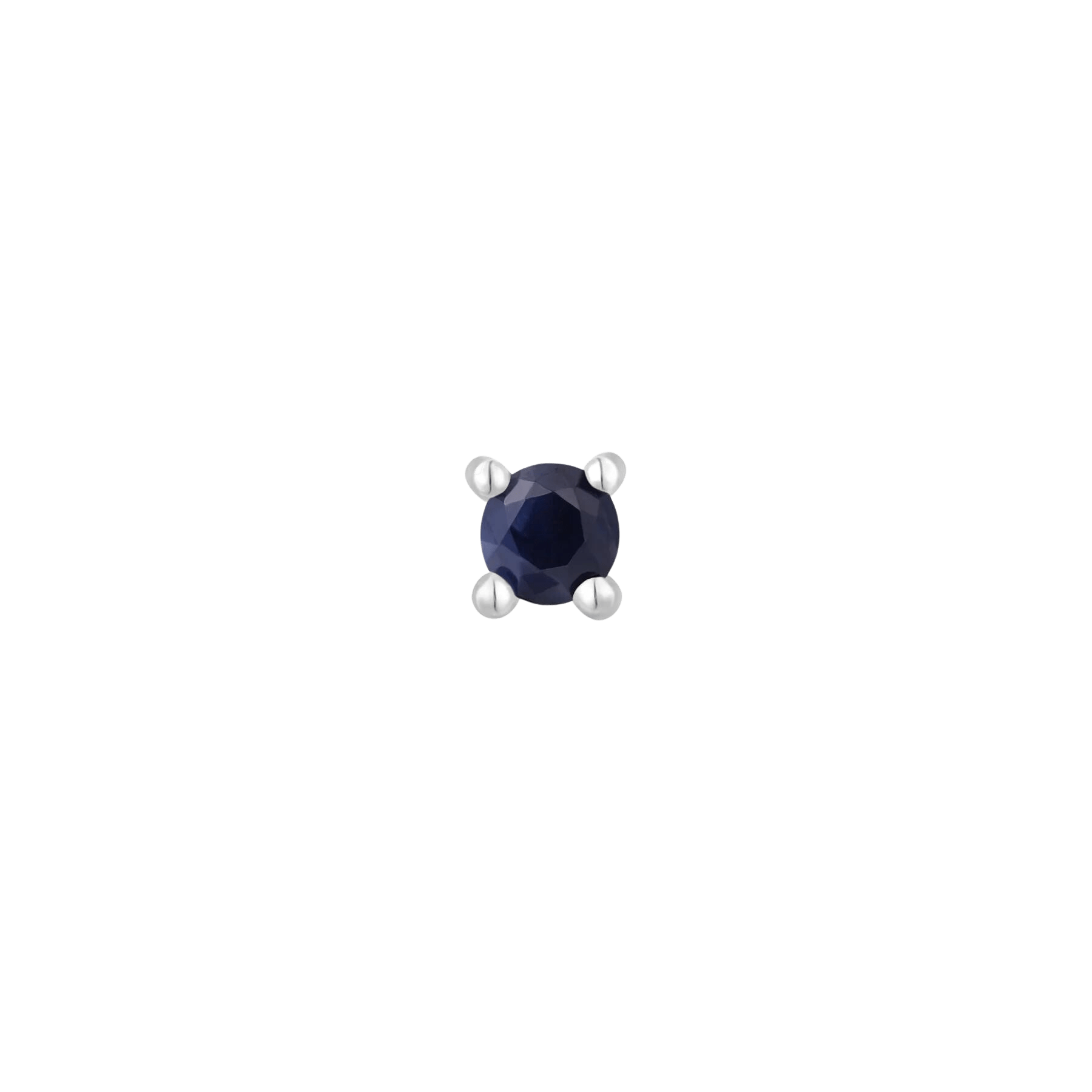 Blue Sapphire Prong – 14K Gold Threadless End