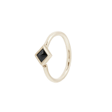 Mae – Black Spinel Seamless Ring – 14K Gold