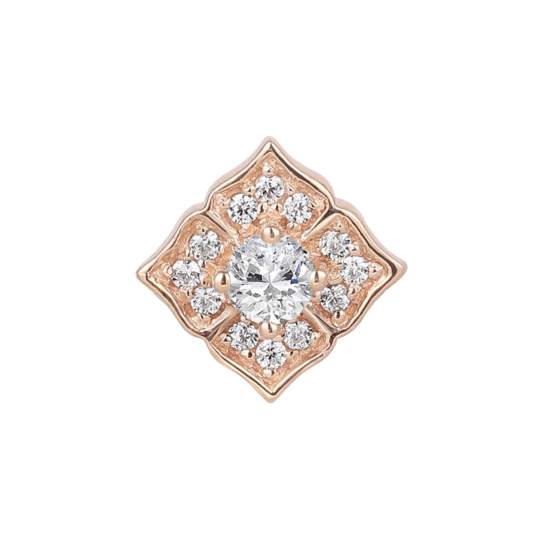 Grace – CZ – 14K Gold Threadless End