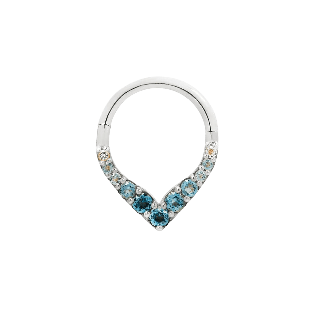 Rise + Shine – Blue Topaz Ombre – 14K Gold Clicker