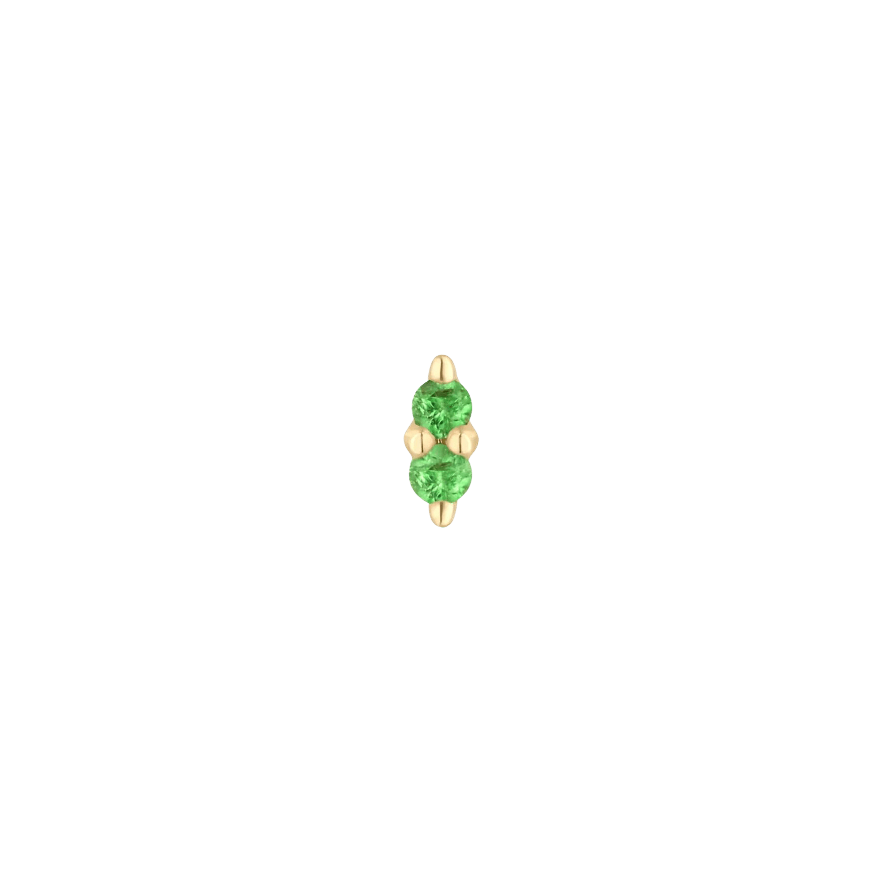 Mishka Prong 2 - Tsavorite - Threadless End