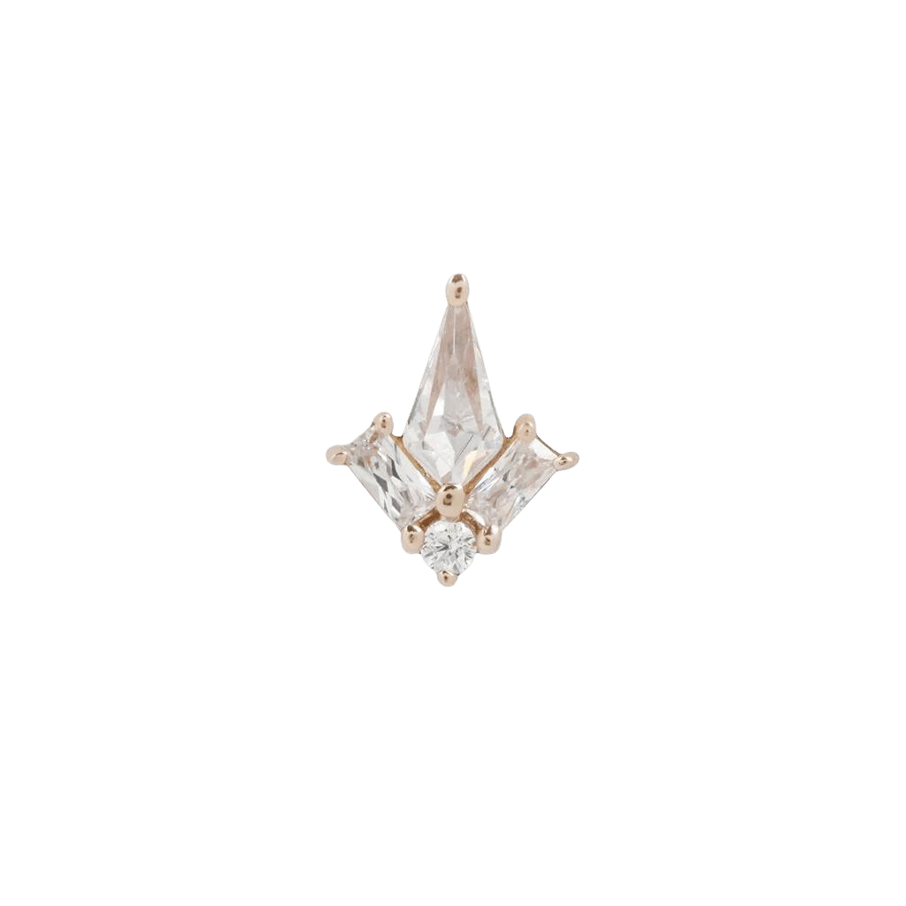 L.A. Baby – CZ – 14K Gold Threadless End
