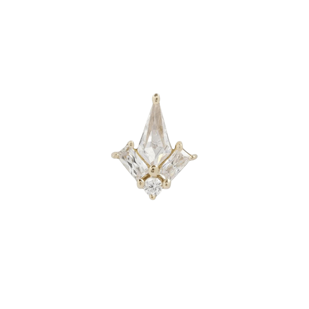 L.A. Baby – CZ – 14K Gold Threadless End