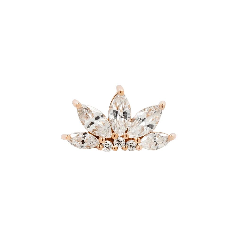 Valentina – 14K Gold CZ Threadless End