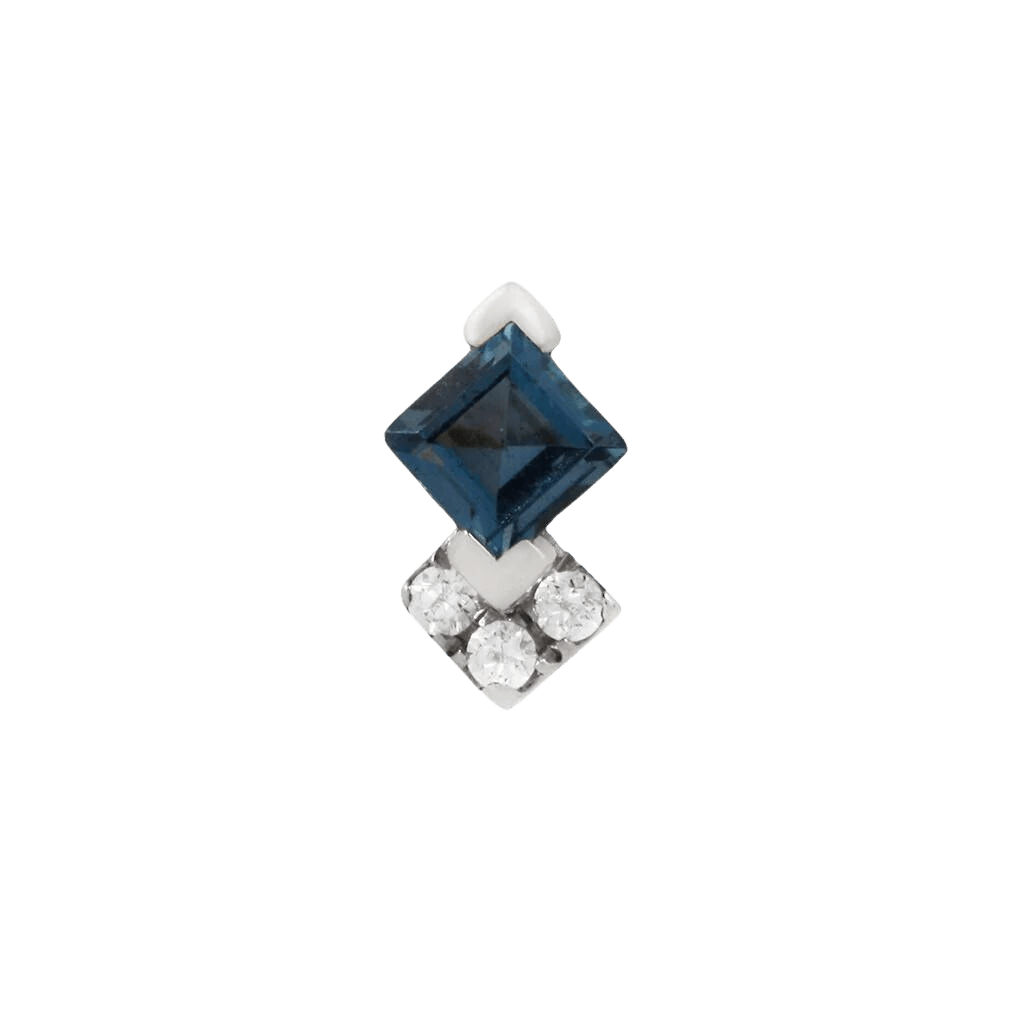 Vivienne – London Blue Topaz & CZ Threadless End