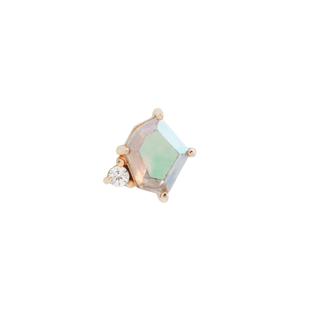 Elicit – 14K Gold Mercury Mist Topaz & CZ Threadless End