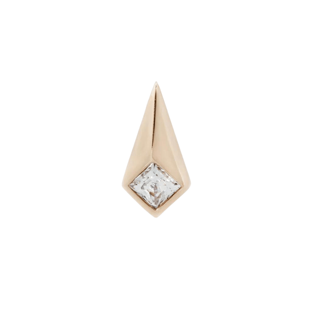 Chelsea – 14K Gold Princess-Cut CZ Threadless End