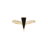 Mikah Black Spinel + CZ – 14K Gold Clicker