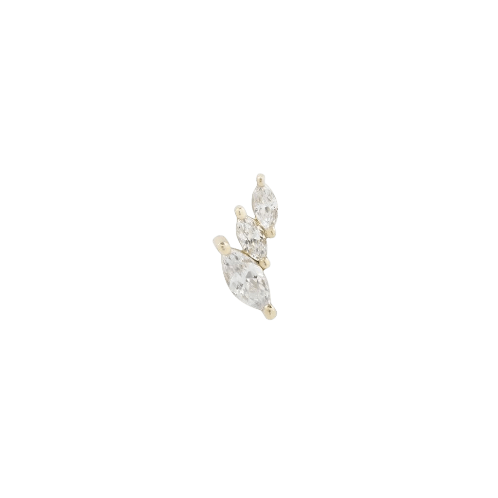 Multiplicity – 14K Gold CZ Threadless End