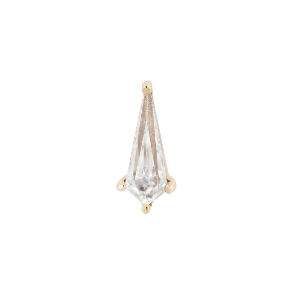 Soho - Kite Cut CZ - 14K Gold Threadless End