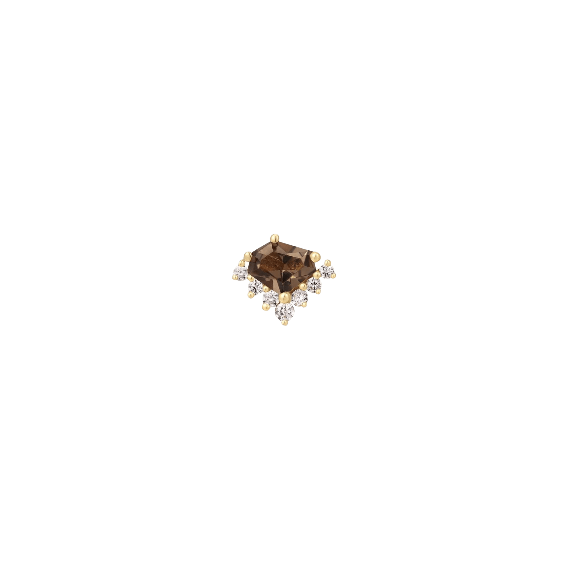 Bones + Honey – 14K Gold Smoky Quartz & CZ Threadless End