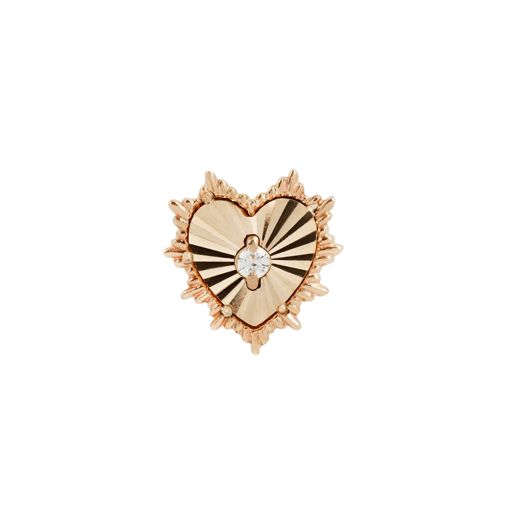 Bad Romance – 14K Gold Heart Threadless End with CZ
