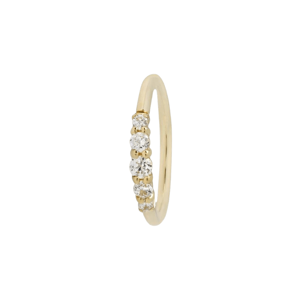 Brigitte Swarovski-Cz Seamless Gold Ring
