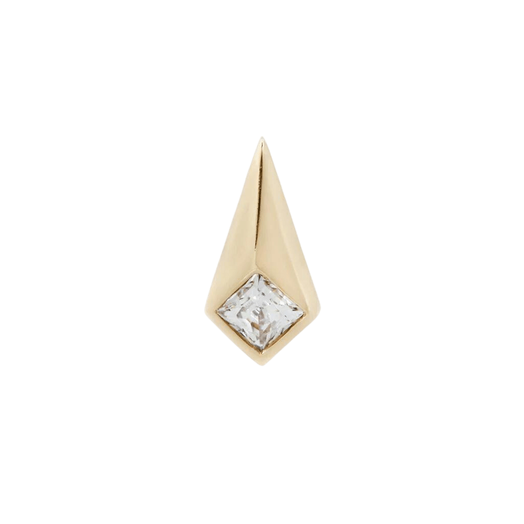 Chelsea – 14K Gold Princess-Cut CZ Threadless End