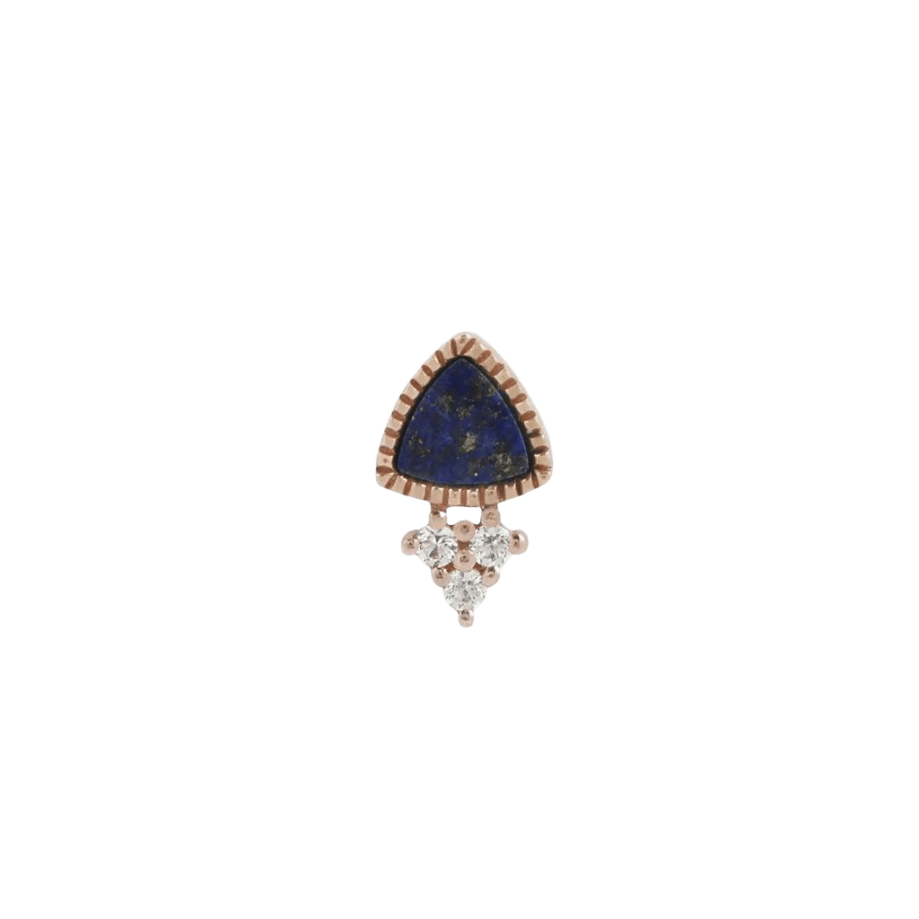 Backstage Pass – 14K Gold Lapis & CZ Threadless End