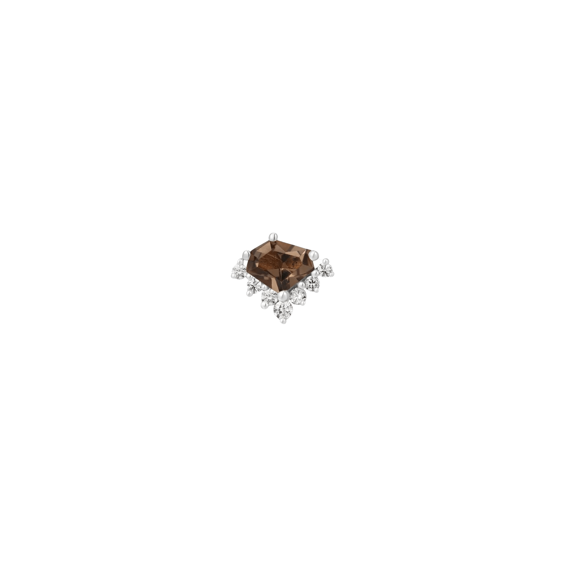 Bones + Honey – 14K Gold Smoky Quartz & CZ Threadless End