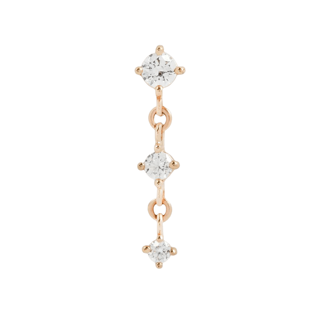 Kiera – CZ – 14K Gold Threadless End