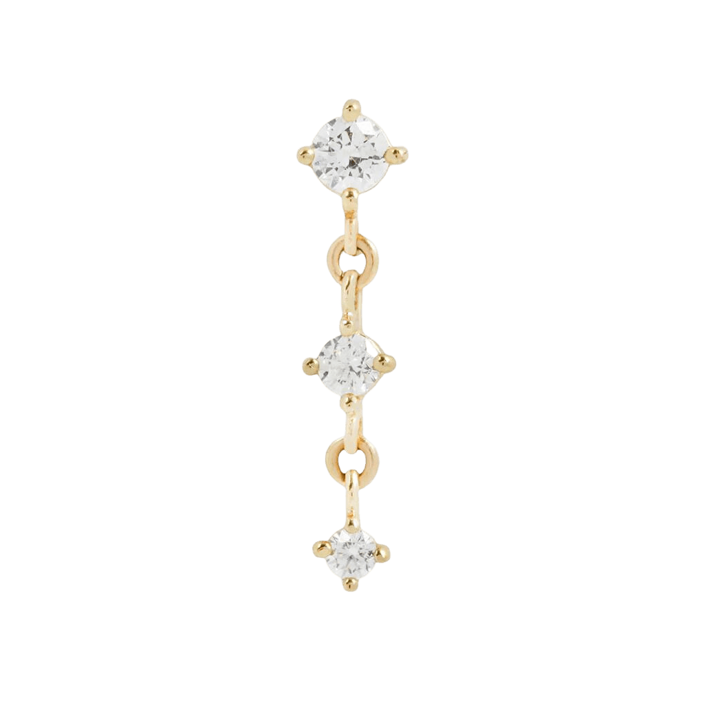 Kiera – CZ – 14K Gold Threadless End