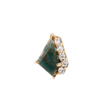 Elevate – 14K Gold Moss Agate & CZ Threadless End