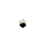 Darque – 14K Gold Black Agate & CZ Threadless End