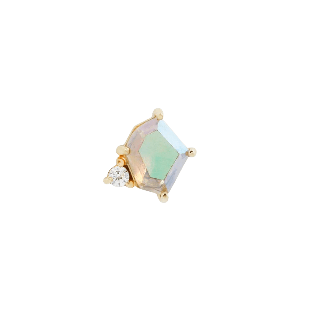 Elicit – 14K Gold Mercury Mist Topaz & CZ Threadless End