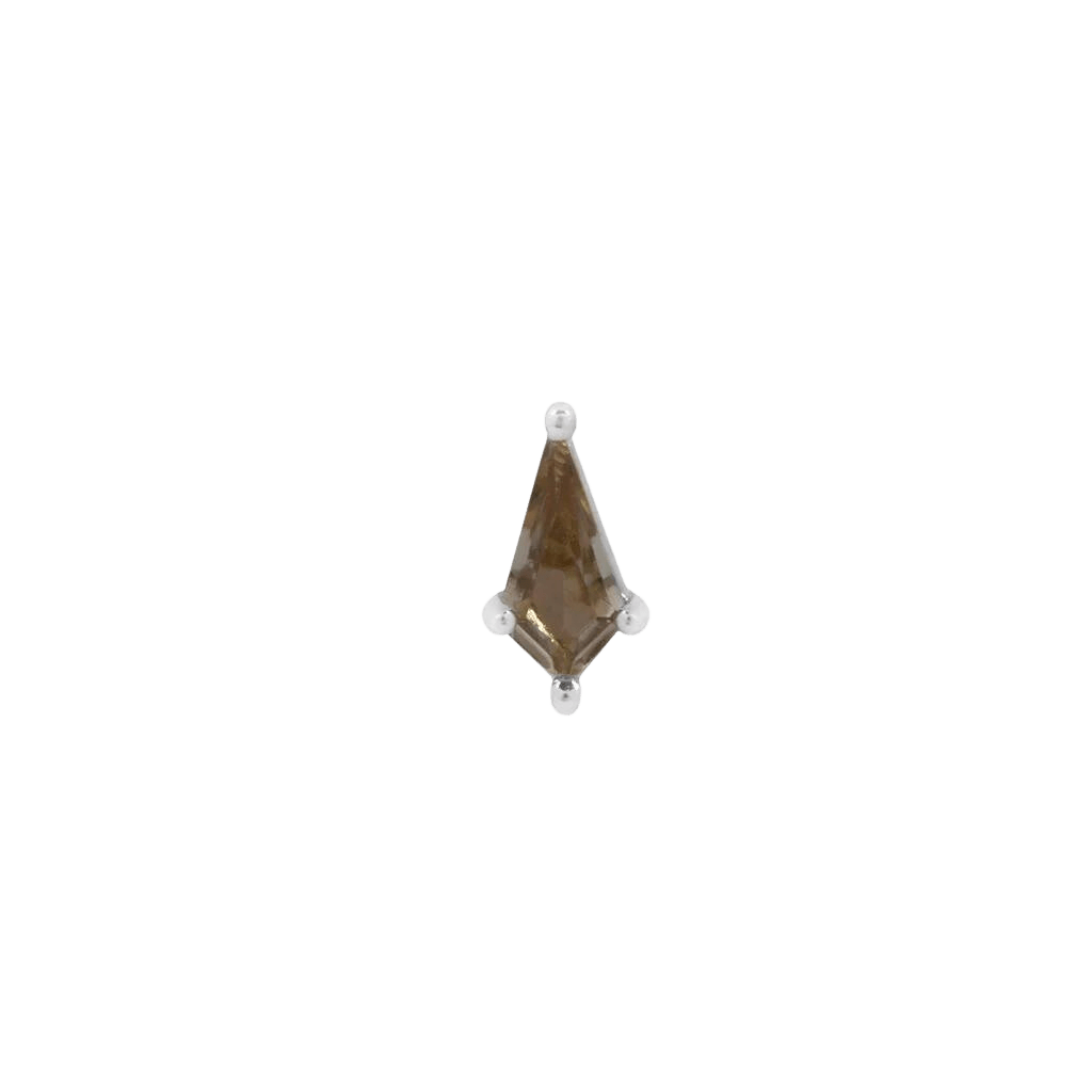 Mini Soho – Smokey Quartz – 14K Gold Threadless End