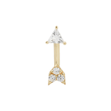 Zandra CZ Arrow – 14K Gold Threadless End
