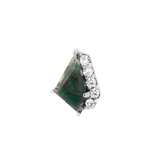 Elevate – 14K Gold Moss Agate & CZ Threadless End