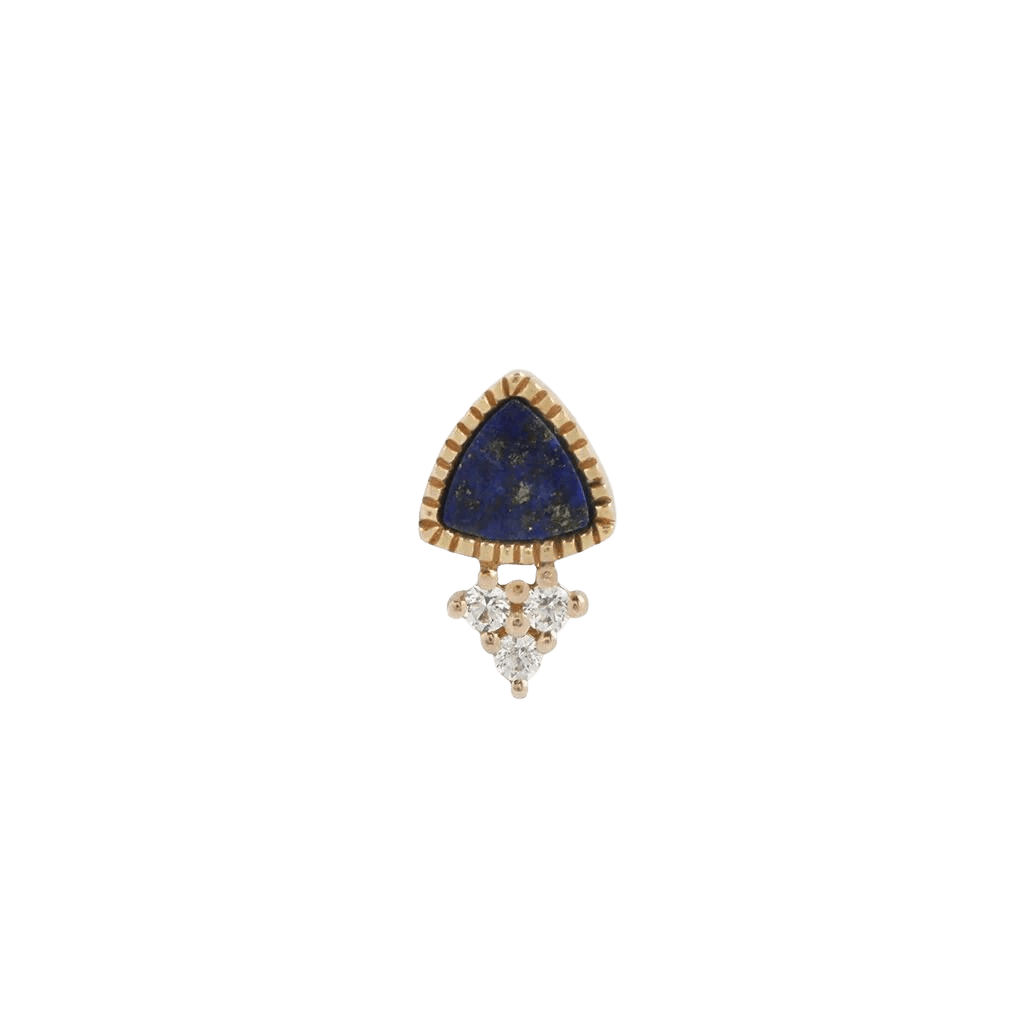 Backstage Pass – 14K Gold Lapis & CZ Threadless End