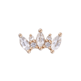 Alice – 14K Gold & White Sapphire Threadless End