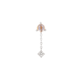 BIANCA - MOONSTONE + WHITE SAPPHIRE - THREADLESS END WITH DANGLE piercing-zone.com