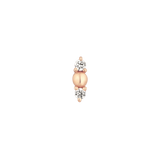 Crushing 14K Gold Threadless End with Two CZs – Front View