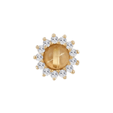 DELPHINE - RUTILATED QUARTZ + WHITE SAPPHIRE - THREADLESS END piercing-zone.com