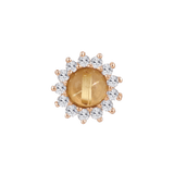 DELPHINE - RUTILATED QUARTZ + WHITE SAPPHIRE - THREADLESS END piercing-zone.com