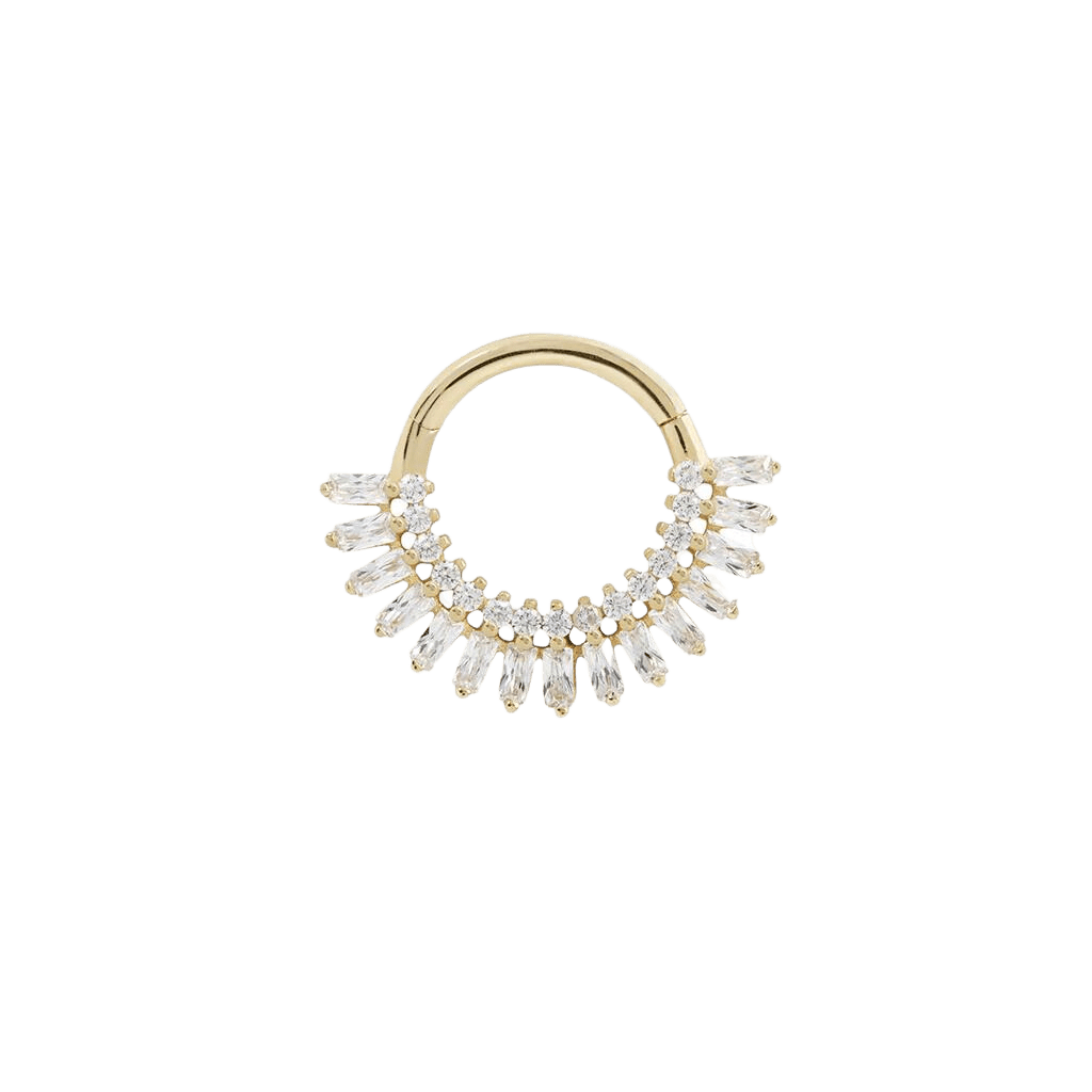 HYPNOTIC - CZ - SOLID 14KT GOLD CLICKER piercing-zone.com