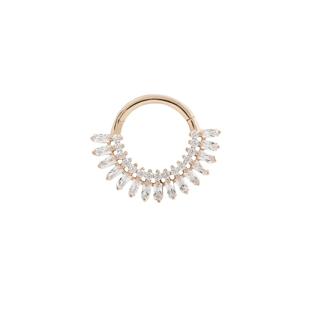 HYPNOTIC - CZ - SOLID 14KT GOLD CLICKER piercing-zone.com